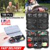 Fishing Accessory Kit 188Pcs LakeForest with hooks, sinkers, lures & swivels – portable tackle box for freshwater & saltwater anglers.