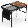 Foldable Camping Table Adjustable Height Aluminum Alloy BBQ Grill Stand, 66LBS Load, Portable Collapsible Picnic Table for Outdoor Cooking