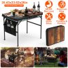 Foldable Camping Table Adjustable Height Aluminum Alloy BBQ Grill Stand, 66LBS Load, Portable Collapsible Picnic Table for Outdoor Cooking