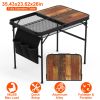 Foldable Camping Table Adjustable Height Aluminum Alloy BBQ Grill Stand, 66LBS Load, Portable Collapsible Picnic Table for Outdoor Cooking