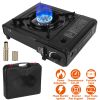 3300W Portable Camping Stove Butane Canister Dual Fuel Burner Piezo Electric Ignition Single Burner with Automatic Tank Ejection Overpressure Cut