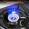 3300W Portable Camping Stove Butane Canister Dual Fuel Burner Piezo Electric Ignition Single Burner with Automatic Tank Ejection Overpressure Cut