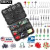 Fishing Accessory Kit 188Pcs LakeForest with hooks, sinkers, lures & swivels – portable tackle box for freshwater & saltwater anglers.