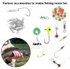 Fishing Accessory Kit 188Pcs LakeForest with hooks, sinkers, lures & swivels – portable tackle box for freshwater & saltwater anglers.