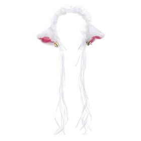 White Lace Maid Cat Ears Headband Cosplay Cute Cat Headband Anime Halloween Costume Dress Up