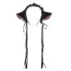 Black Lace Maid Cat Ears Headband Cosplay Plush Cute Cat Headband Anime Halloween Costume Dress Up