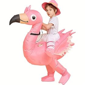 1pc Inflatable Flamingo Costume, Riding On Flamingo Funny Halloween Party Costume For Adult