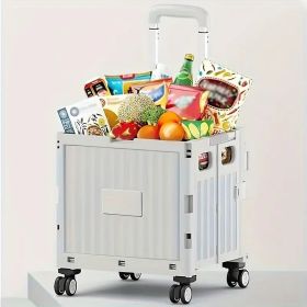 Foldable Utility Wagon Cart Heavy Duty Large Capacity Collapsible Outdoor Camping Trolley Portable Rolling Storage Cart for Beach Garden Grocery Shopp