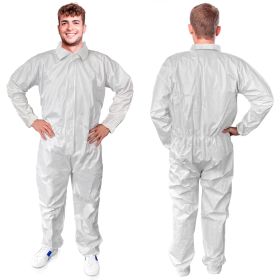 Disposable Coveralls for Men & Women, Medium. Pack of 25 White Lab Coveralls Disposable