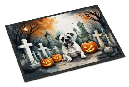 Boxer Spooky Halloween Doormat Front Door Mat Indoor Outdoor Rugs for Entryway, Non Slip Washable Low Pile, 24H X 36W