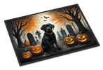 Black Labrador Retriever Spooky Halloween Doormat Front Door Mat Indoor Outdoor Rugs for Entryway, Non Slip Washable Low Pile, 24H X 36W