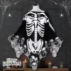 Halloween Skeleton Poncho Skull Bones Lace Skeleton Cape Shawl Halloween Costume Day of The Dead Poncho for Halloween Horror Theme Trick or Treat Birt
