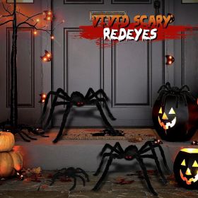 Halloween Decorations Giant Spider, 6.6 Ft Fake Halloween Decor Spiders Large, Furry Spiders for Outdoor Indoor Yard Home Costumes Party House Décor