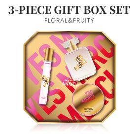 3-Piese Set Women's Eau De Parfuma Spray & Body Cream Gift Box, Long Lasting Scent, Ideal For Halloween/Christmas/ Holiday Gifts, 1.7 Fl Oz Perfume