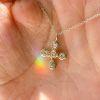 Gothic Cross Pendant Necklace – Vampire-Inspired Halloween Jewelry with Transparent Resin Accents