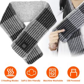USB Electric Heated Scarf, Unisex Winter Heating Neck Wrap with 3 Heat Modes, Soft Warm Rechargeable Shawl for Camping, Hiking & Outdoor Use