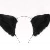 Black Plush Cat Ears Headband Animal Fox Ears Hairhoop Halloween Party Dress Up Cosplay Costume Hairband