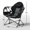 Hammock Camping Chair Set of 2, Adjustable Back Folding Swinging Hammock Chair with Cup Holder and Padded Seat, Black