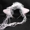 White Lace Maid Cat Ears Headband Cosplay Cute Cat Headband Anime Halloween Costume Dress Up