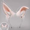 Pink Simulated Plush Rabbit Ears Hairband Cosplay Fluffy Animal Ears Headband Halloween Christmas Cosplay Party Costume