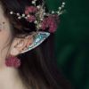 1 Pair Silver Elf Ears Cosplay Bling Bling Fake Ears Fairy Ears Party Dress Up Masquerade Ball Costume Halloween Vampire Ears