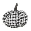 7x7x6.7" Fabric Black-White Plaid Pumpkin Decor, for Holiday Halloween Decoration