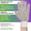 PVC Dotted Gloves 10 Inches. Pack of 12 White Canvas String Gloves. Washable Double-Sided PVC Knit Gloves 6 Pairs
