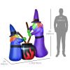 Outdoor Yard Colorful 5.5ft Blow Up Inflatable Halloween Two Old Witch and Magical Potions Decoration with LED for Indoor Outdoor House Party Display