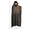 HOMCOM 6' Life Size Outdoor Halloween Hanging Pumpkin Ghost w/ Light Up Eyes, Sound Activated Prop w/ Creepy Speaking Sounds