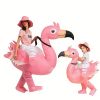 1pc Inflatable Flamingo Costume, Riding On Flamingo Funny Halloween Party Costume For Adult