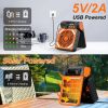 Solar Camping Fan With LED Lantern 5200mAh Rechargeable Battery Operated Portable Fan with Emergency Power Bank 4 Wind Speeds 3 Light Modes 3 Timers f
