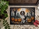 Welsh Springer Spaniel Spooky Halloween Doormat Front Door Mat Indoor Outdoor Rugs for Entryway, Non Slip Washable Low Pile, 24H X 36W