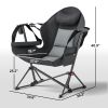 Hammock Camping Chair Set of 2, Adjustable Back Folding Swinging Hammock Chair with Cup Holder and Padded Seat, Gray