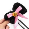 Black Cat Cosplay Costume Set Cat Tail Ears Hair Clips Plush Bell Bow Tie Cat Paws Gloves Anime Halloween Costume Dress Up