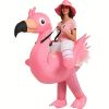 1pc Inflatable Flamingo Costume, Riding On Flamingo Funny Halloween Party Costume For Adult