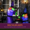 Outdoor Yard Colorful 5.5ft Blow Up Inflatable Halloween Two Old Witch and Magical Potions Decoration with LED for Indoor Outdoor House Party Display