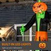 9ft Inflatable Halloween Decoration Pumpkin Head Ghost, Blow-Up Outdoor LED Display for Lawn, Garden, Party