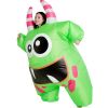 Big Mouth Green Monster Inflatable costume Cosplay Funny Blow Up Suit Party Fancy Dress Halloween Costume for Adult Kids