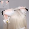 Pink Simulated Plush Siamese Cat Ears Hairband Cosplay Fluffy Animal Ears Headband Halloween Christmas Cosplay Party Costume