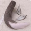 Grey White Plush Fox Tail Ears Set Cosplay Fluffy Animal Tail Ears Hair Clips Halloween Christmas Party Costume