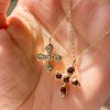 Gothic Cross Pendant Necklace – Vampire-Inspired Halloween Jewelry with Transparent Resin Accents