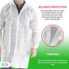 5 Pack of Disposable Lab Coats for Adults, Large. Painting Lab Coat Disposable with Sleeves, Elastic Wrists. Coats Medical for Hospitals, Cleaning