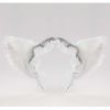 White Plush Lace Cat Ears Headband Animal Fox Ears Hairhoop Halloween Party Dress Up Cosplay Costume Hairband