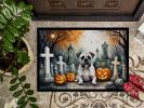 Boxer Spooky Halloween Doormat Front Door Mat Indoor Outdoor Rugs for Entryway, Non Slip Washable Low Pile, 24H X 36W