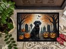 Black Labrador Retriever Spooky Halloween Doormat Front Door Mat Indoor Outdoor Rugs for Entryway, Non Slip Washable Low Pile, 24H X 36W