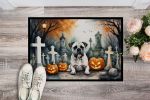 Boxer Spooky Halloween Doormat Front Door Mat Indoor Outdoor Rugs for Entryway, Non Slip Washable Low Pile, 24H X 36W