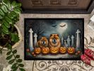 Chow Chow Spooky Halloween Doormat Front Door Mat Indoor Outdoor Rugs for Entryway, Non Slip Washable Low Pile, 24H X 36W