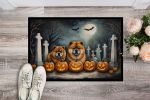 Chow Chow Spooky Halloween Doormat Front Door Mat Indoor Outdoor Rugs for Entryway, Non Slip Washable Low Pile, 24H X 36W