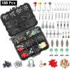 Fishing Accessory Kit 188Pcs LakeForest with hooks, sinkers, lures & swivels – portable tackle box for freshwater & saltwater anglers.