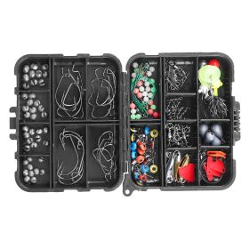Fishing Accessory Kit 188Pcs LakeForest with hooks, sinkers, lures & swivels – portable tackle box for freshwater & saltwater anglers.